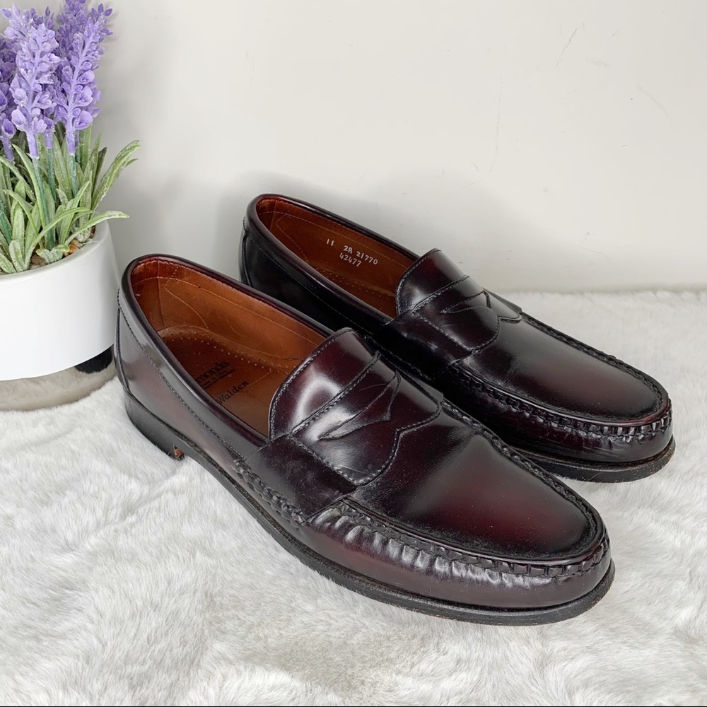 Allen Edmonds Walden Red-ish Brown Leather Loafer Shoes in Size 11
